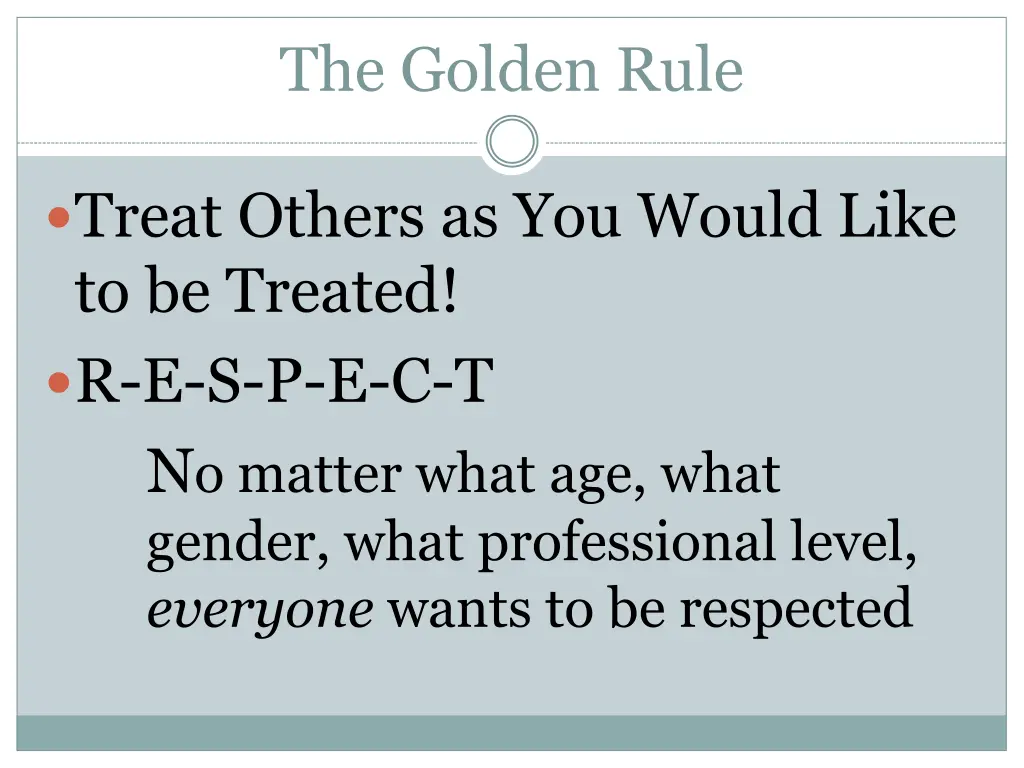 the golden rule