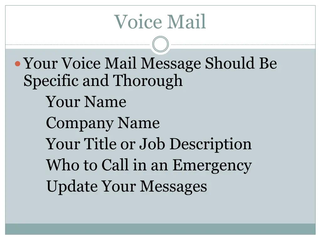 voice mail