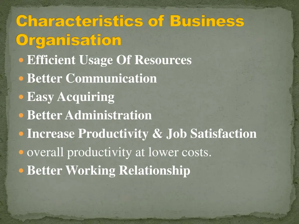 characteristics of business characteristics