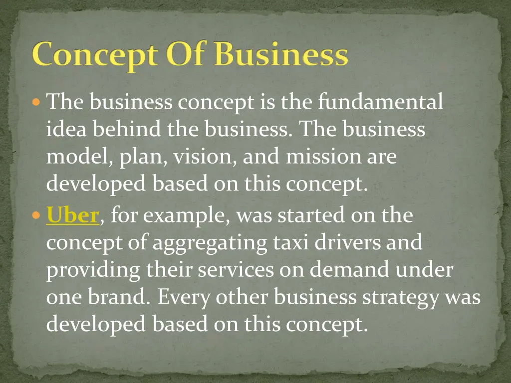 concept of business