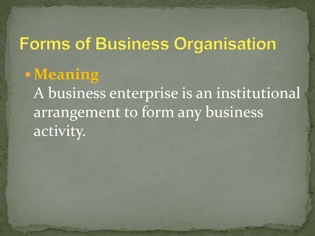 forms of business organisation