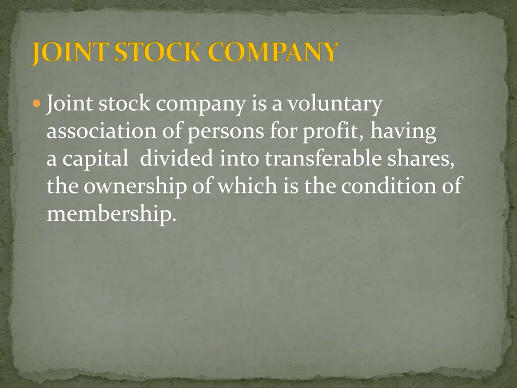 joint stock company 1