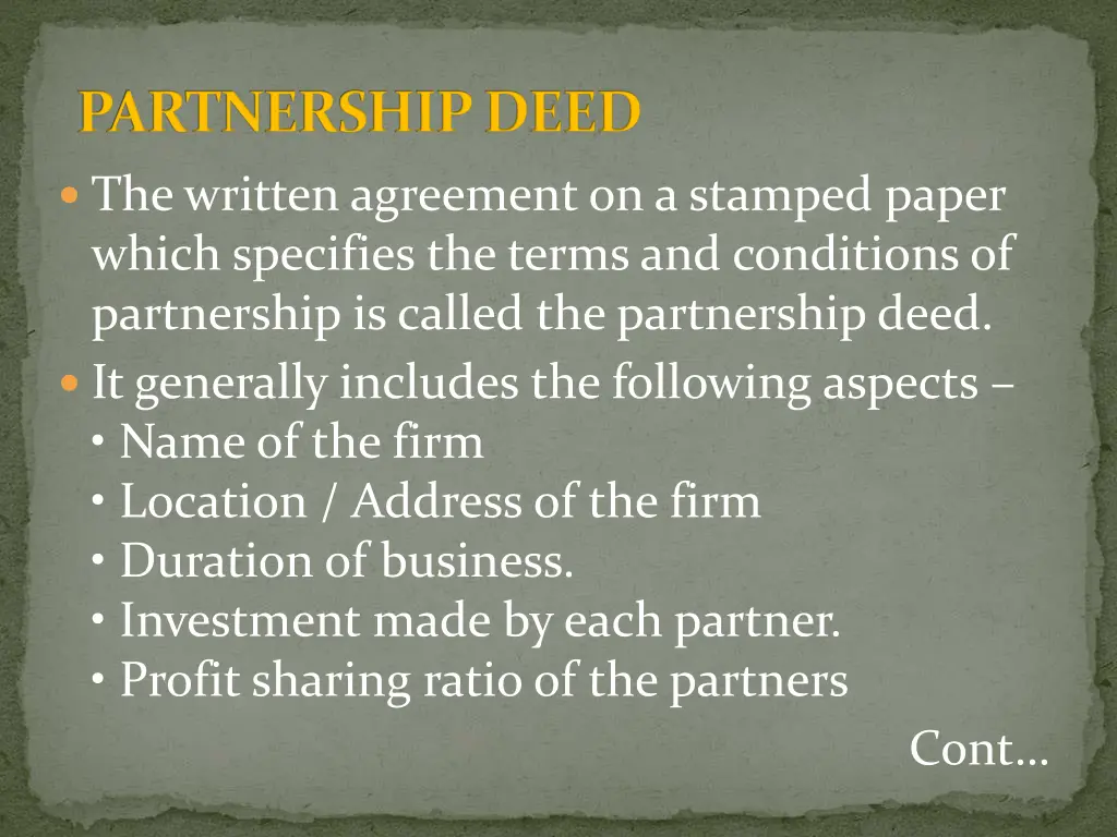 partnership deed