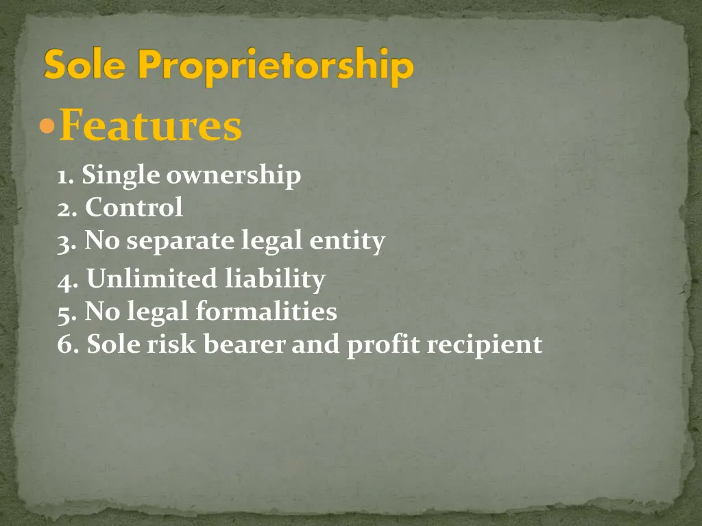 sole proprietorship 1