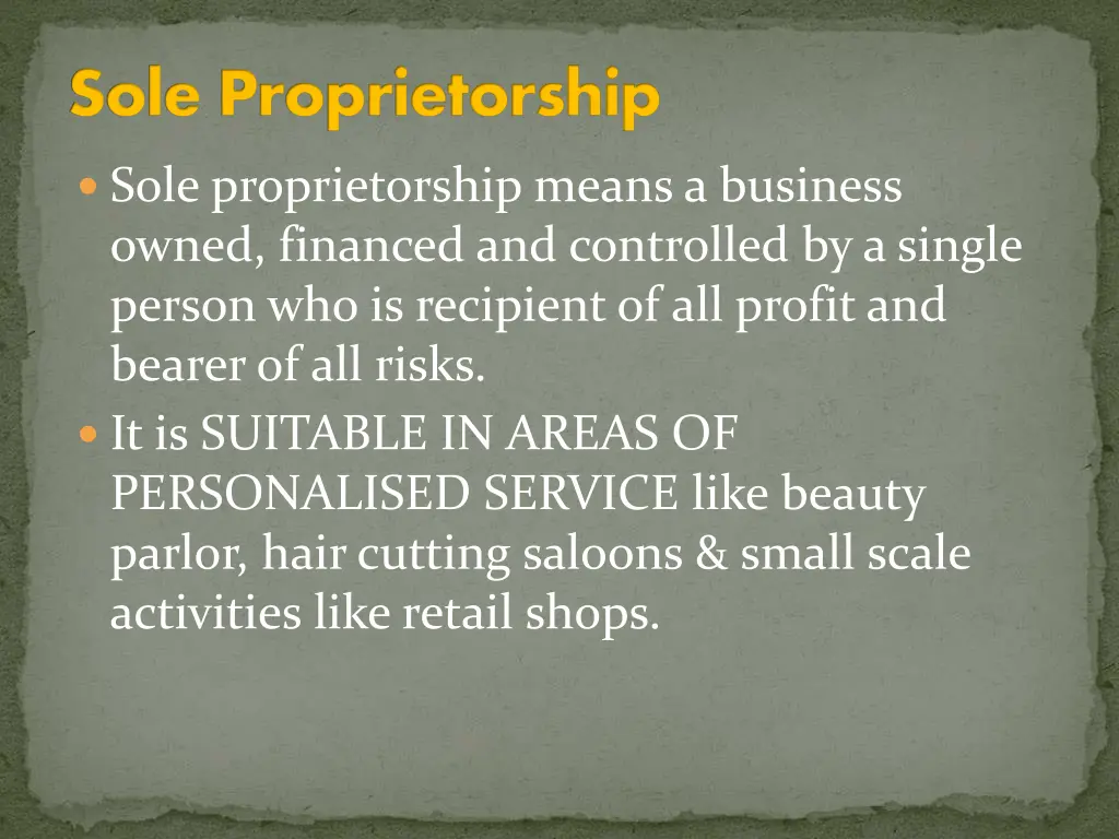 sole proprietorship