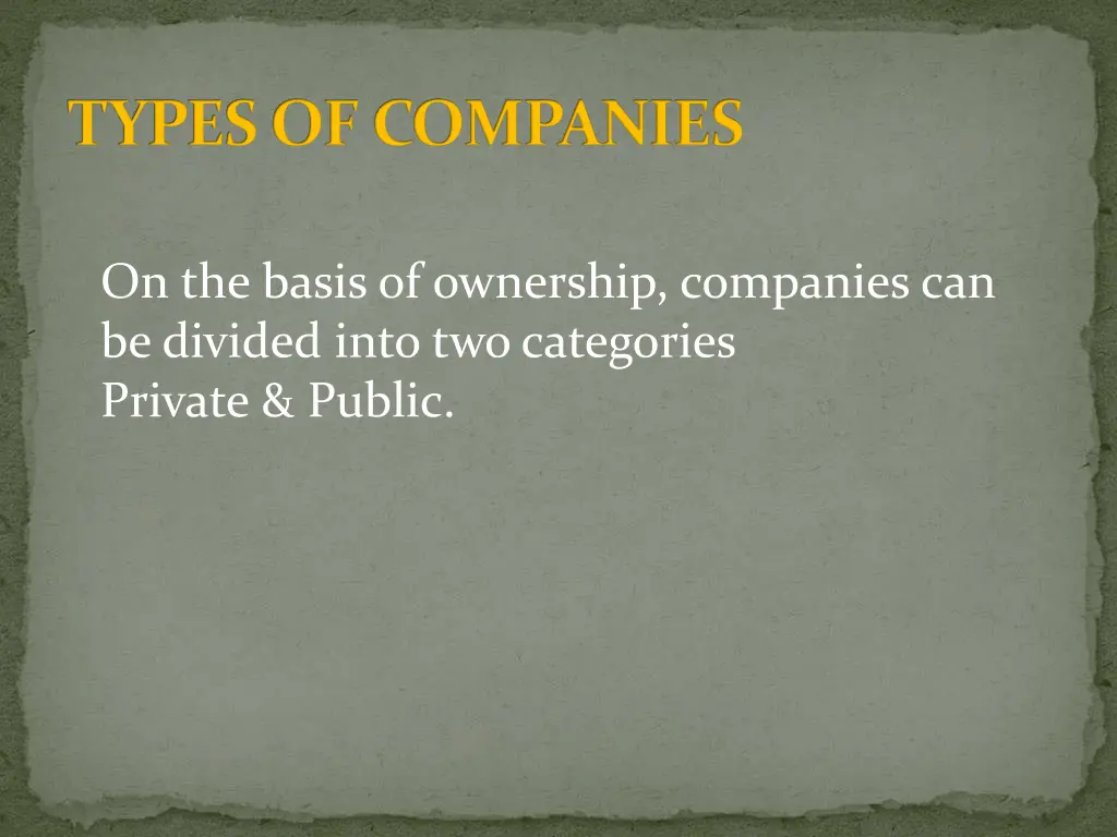 types of companies