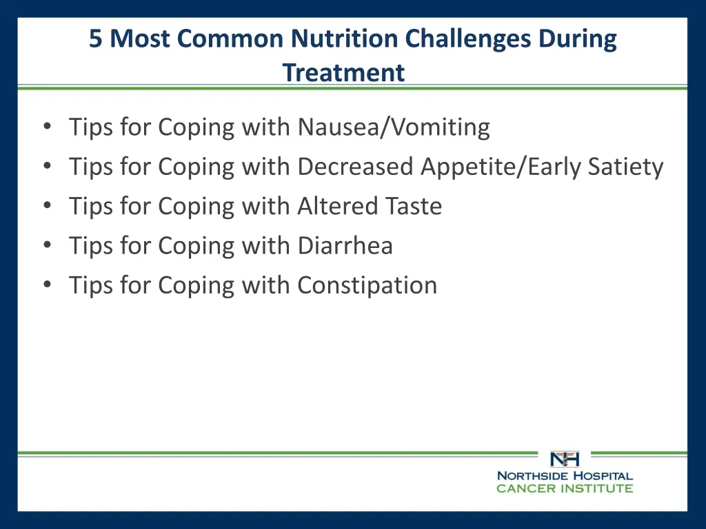 5 most common nutrition challenges during