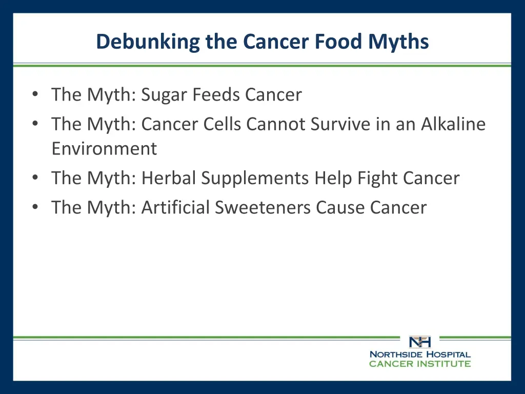 debunking the cancer food myths