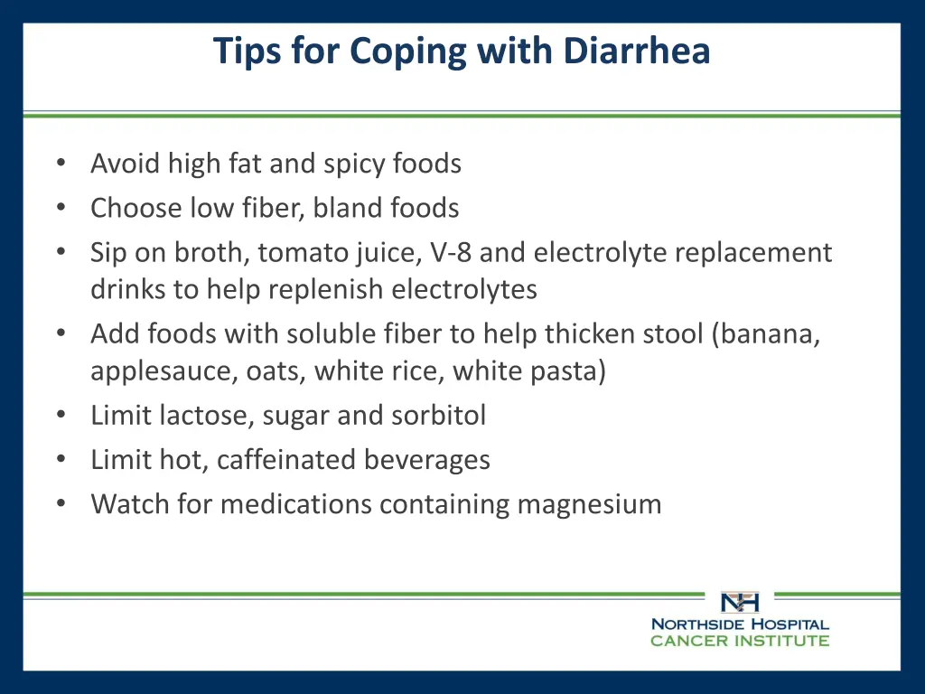 tips for coping with diarrhea