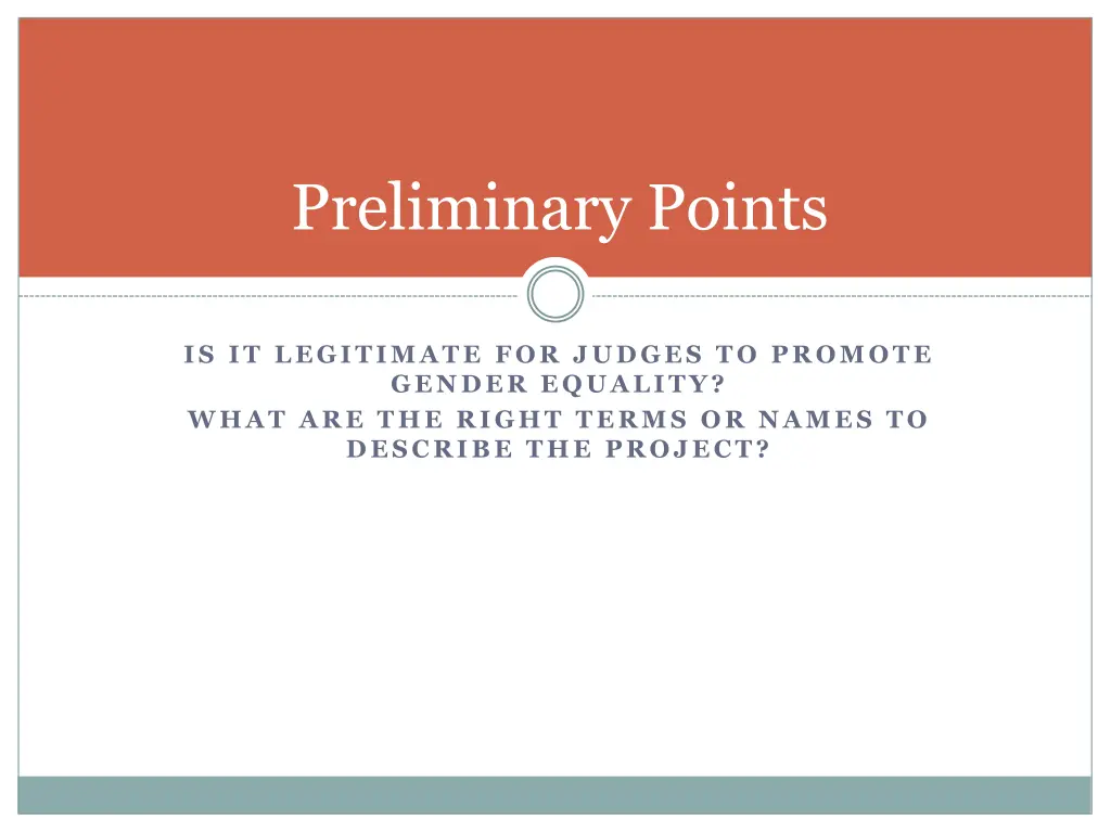 preliminary points