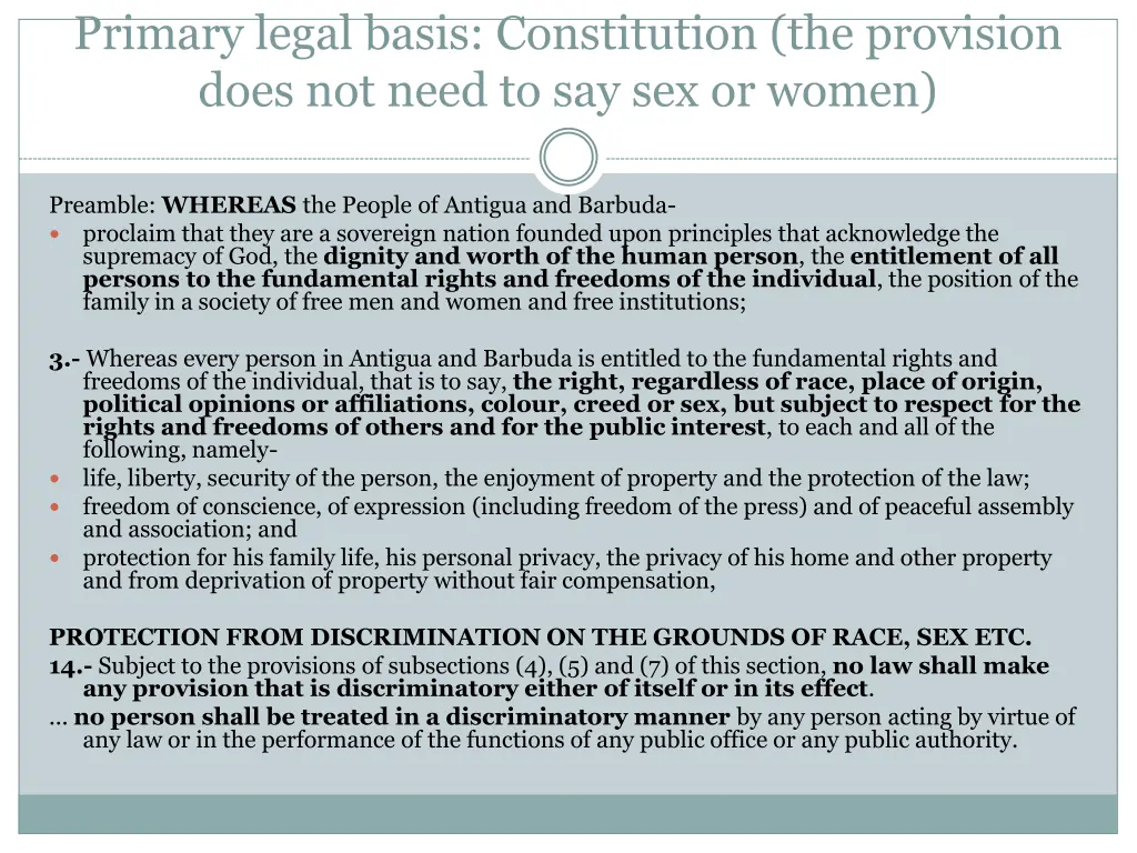 primary legal basis constitution the provision