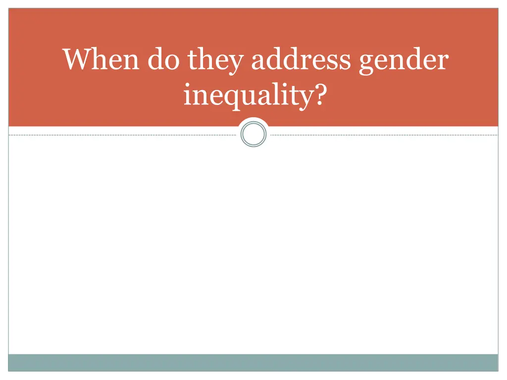 when do they address gender inequality