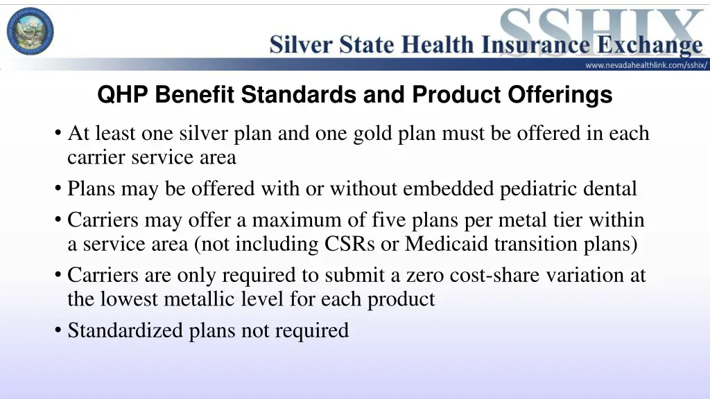 qhp benefit standards and product offerings