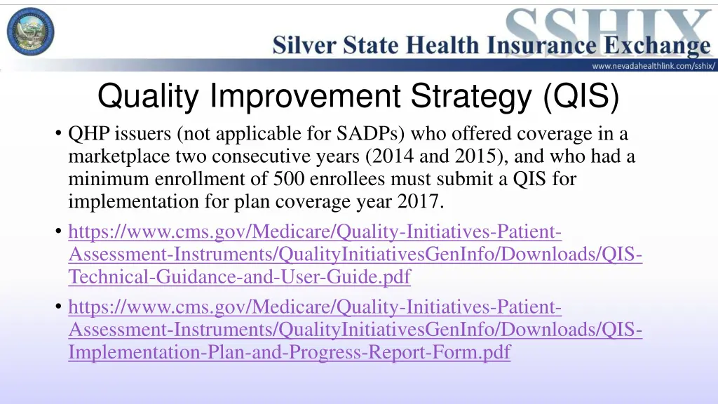 quality improvement strategy qis qhp issuers