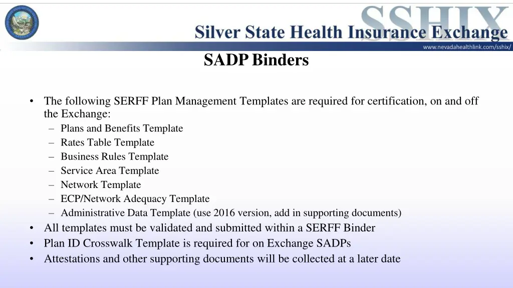 sadp binders