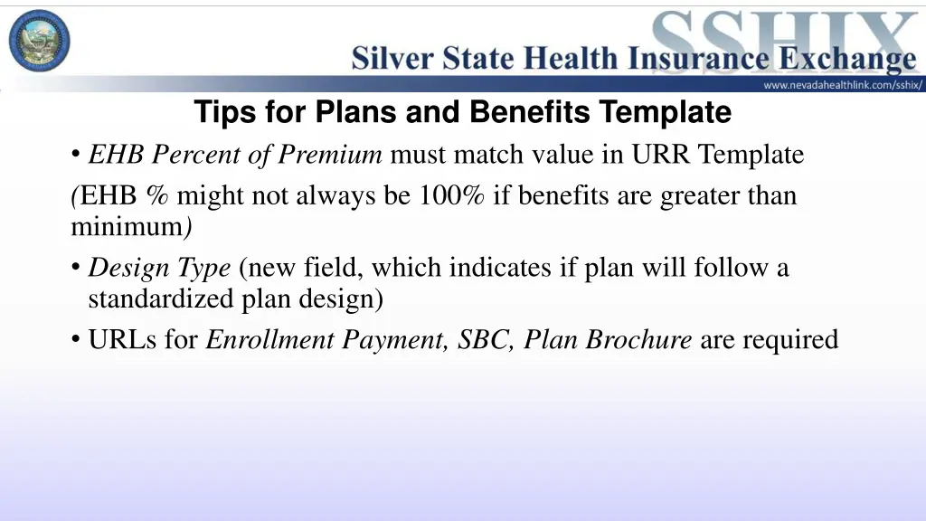 tips for plans and benefits template ehb percent