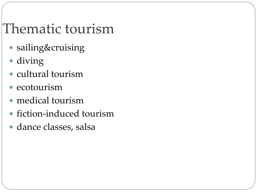 thematic tourism