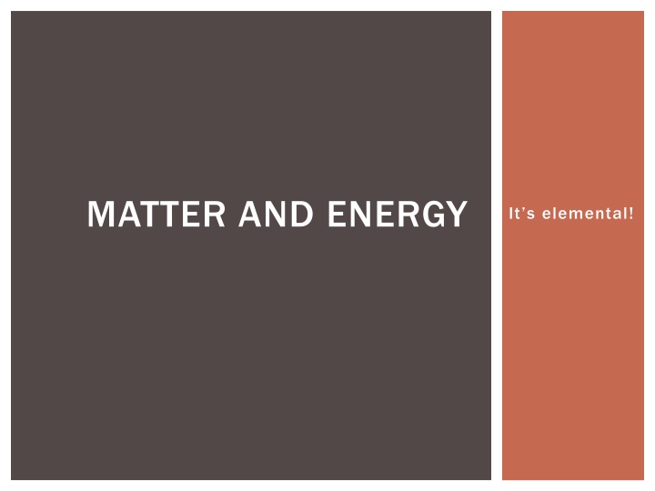 matter and energy