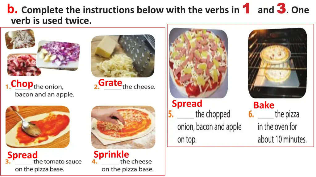 b complete the instructions below with the verbs