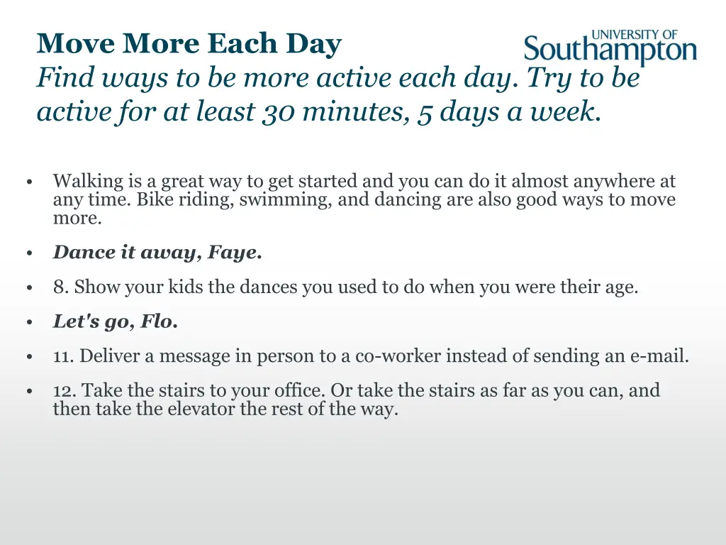 move more each day find ways to be more active