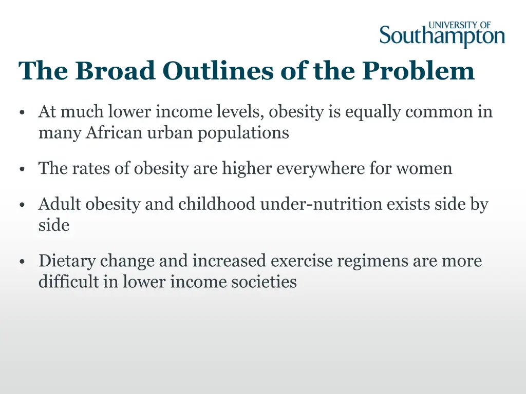 the broad outlines of the problem