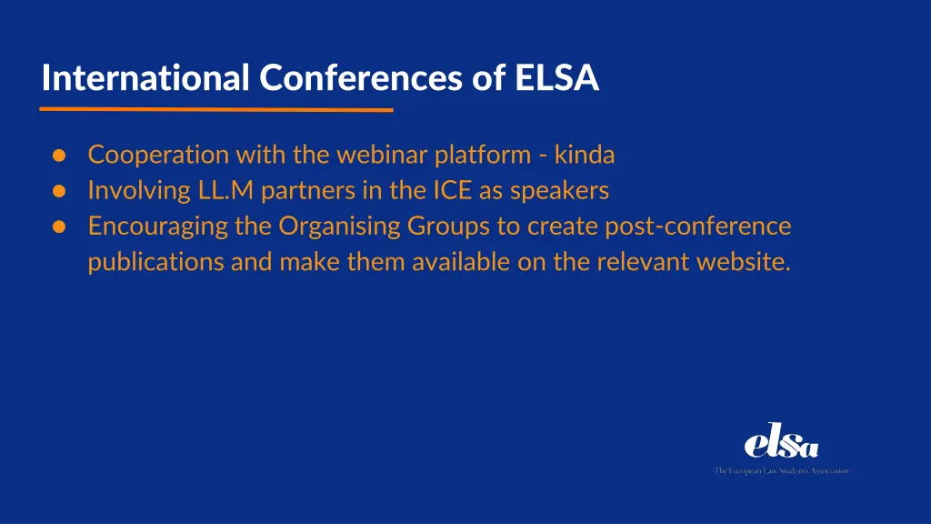 international conferences of elsa 2