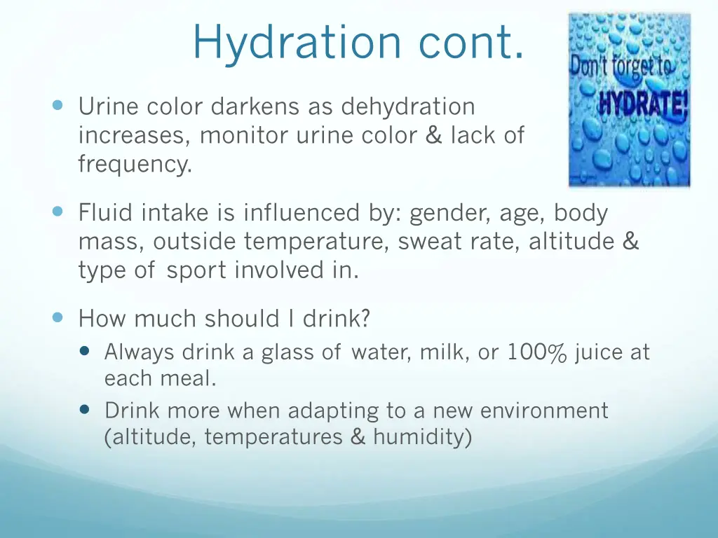 hydration cont 1