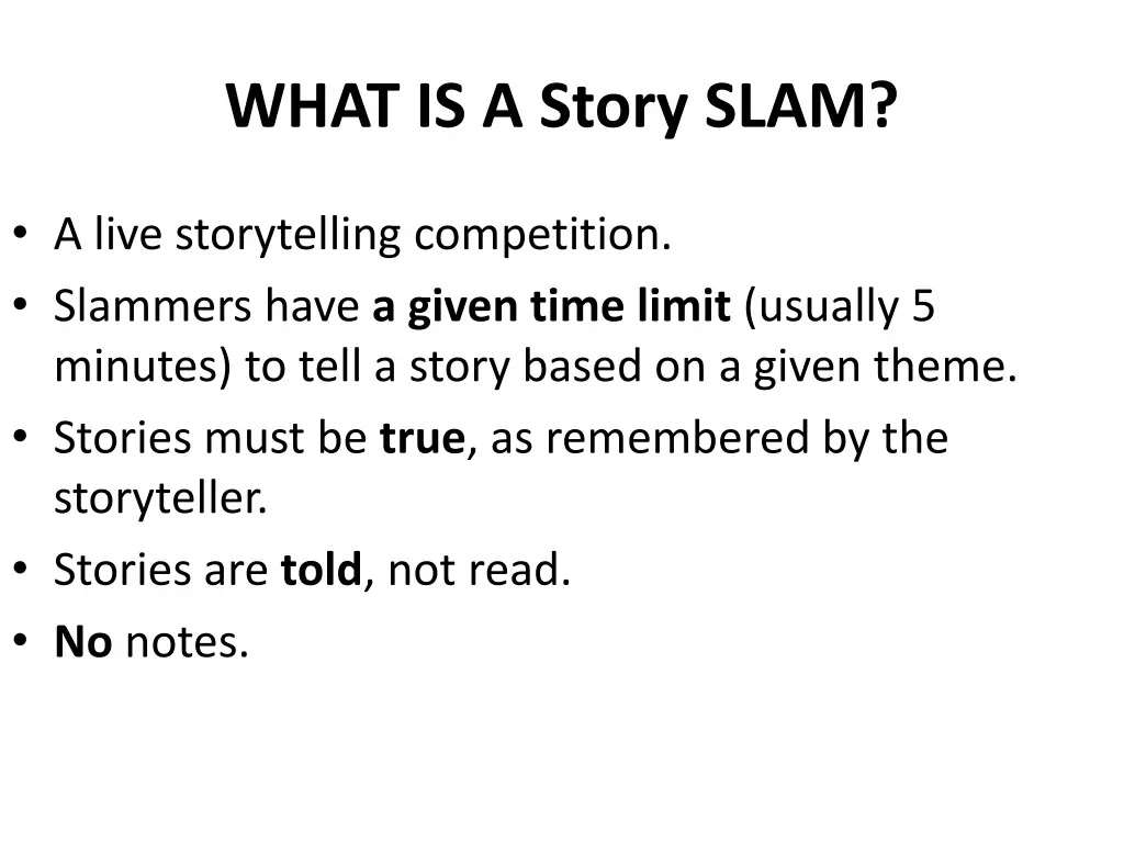 what is a story slam