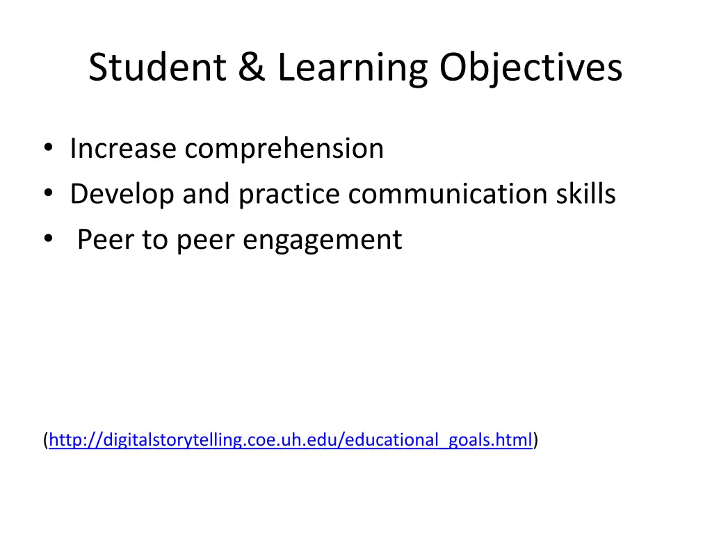 student learning objectives