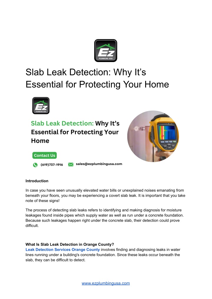 slab leak detection why it s essential