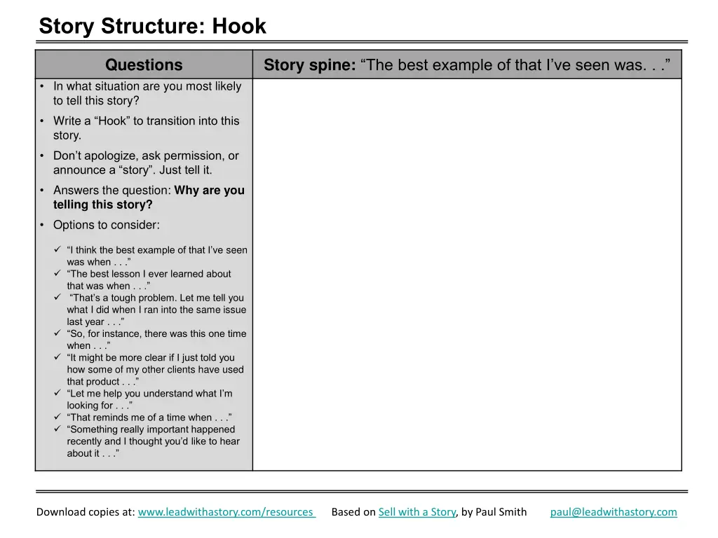 story structure hook