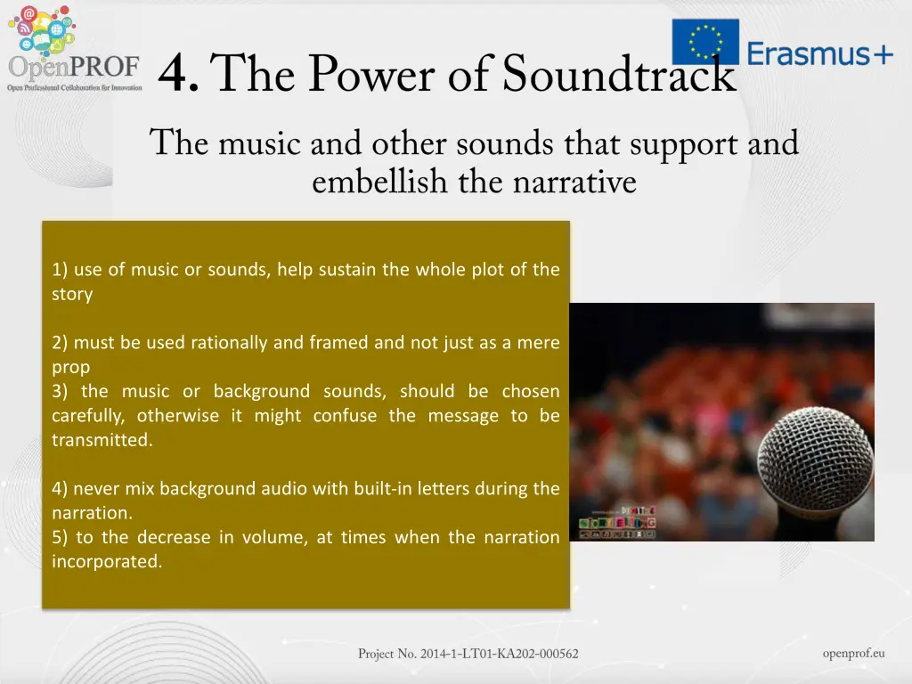 1 use of music or sounds help sustain the whole