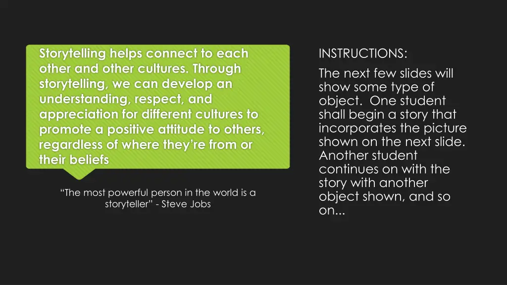 storytelling helps connect to each other