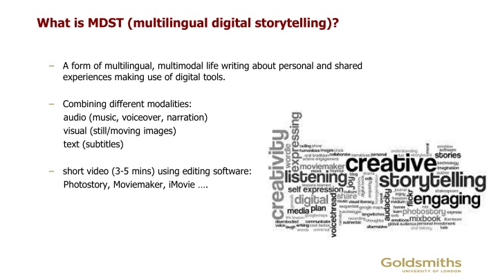 what is mdst multilingual digital storytelling