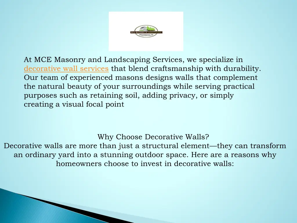 at mce masonry and landscaping services