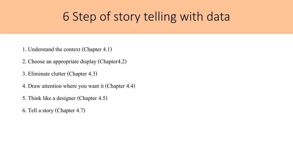 6 step of story telling with data