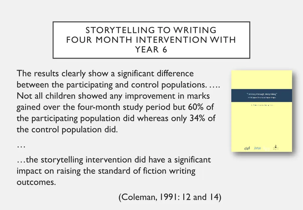 storytelling to writing four month intervention