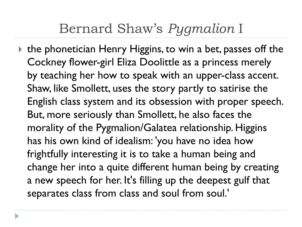 bernard shaw s pygmalion i