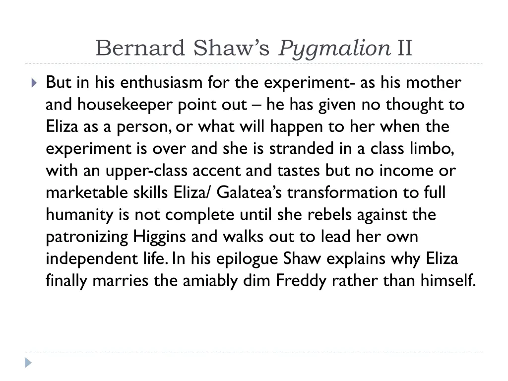 bernard shaw s pygmalion ii