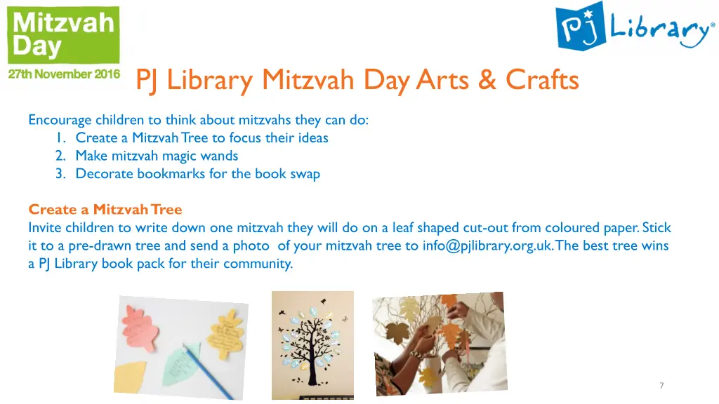 pj library mitzvah day arts crafts