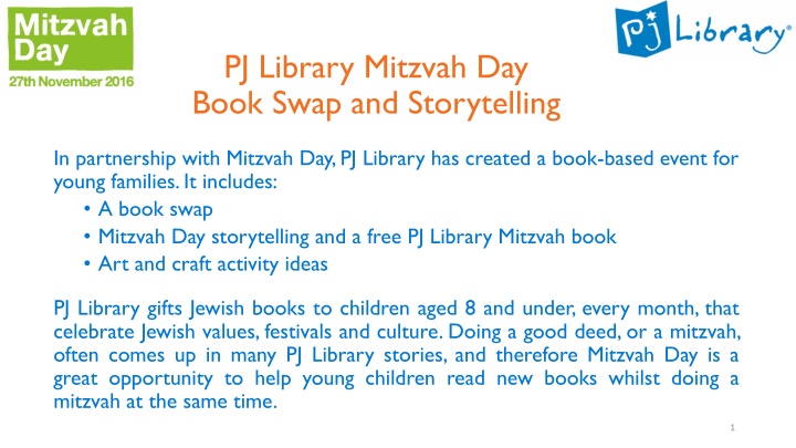 pj library mitzvah day book swap and storytelling