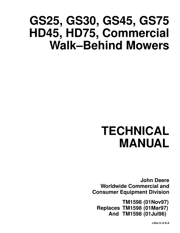 gs25 gs30 gs45 gs75 hd45 hd75 commercial walk