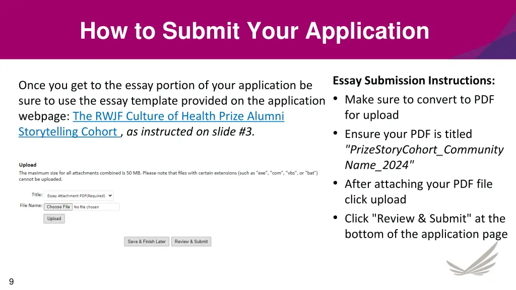 how to submit your application 2