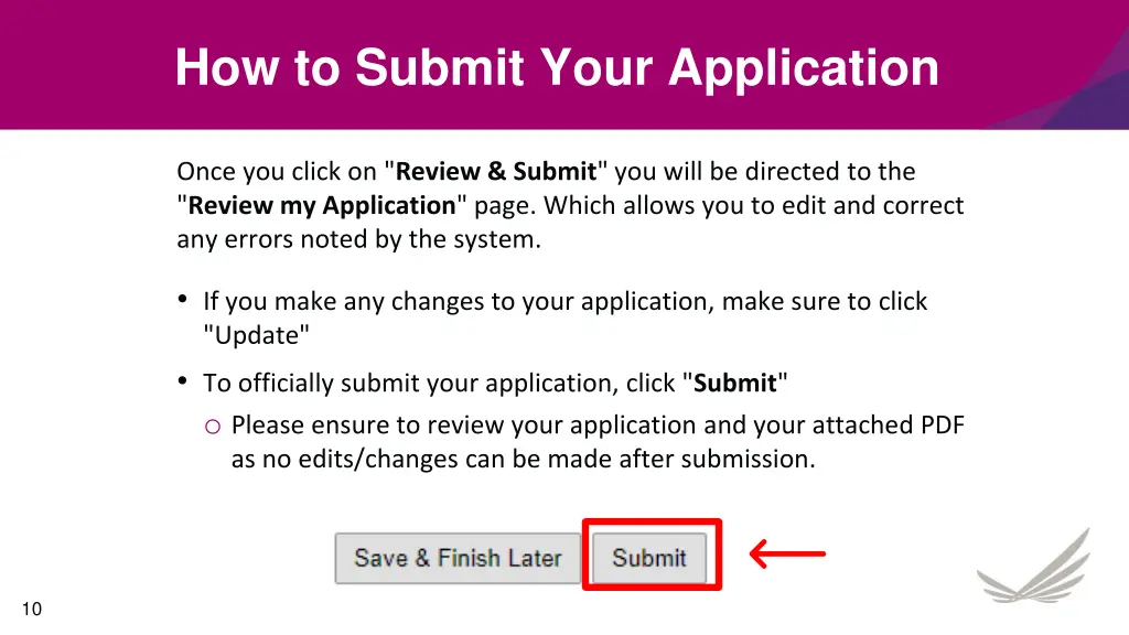 how to submit your application 3