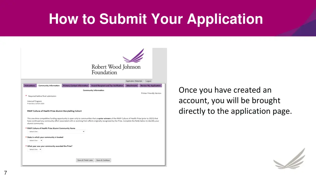 how to submit your application