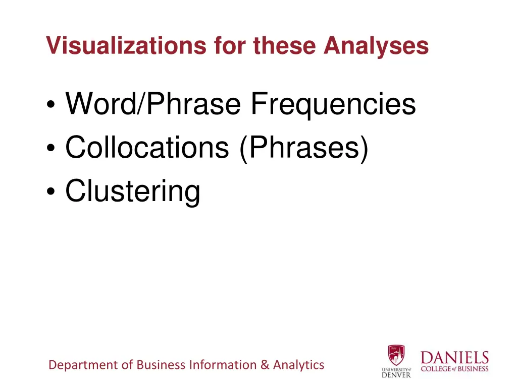 visualizations for these analyses