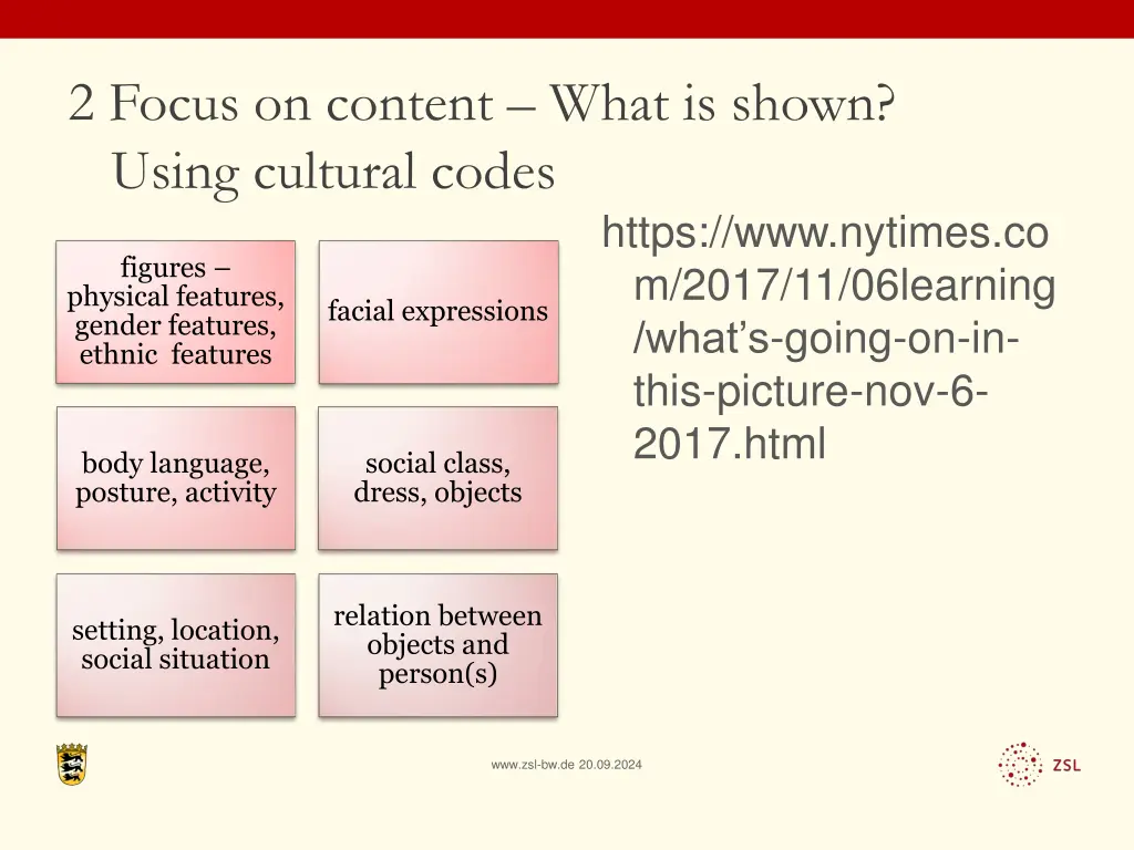 2 focus on content what is shown using cultural