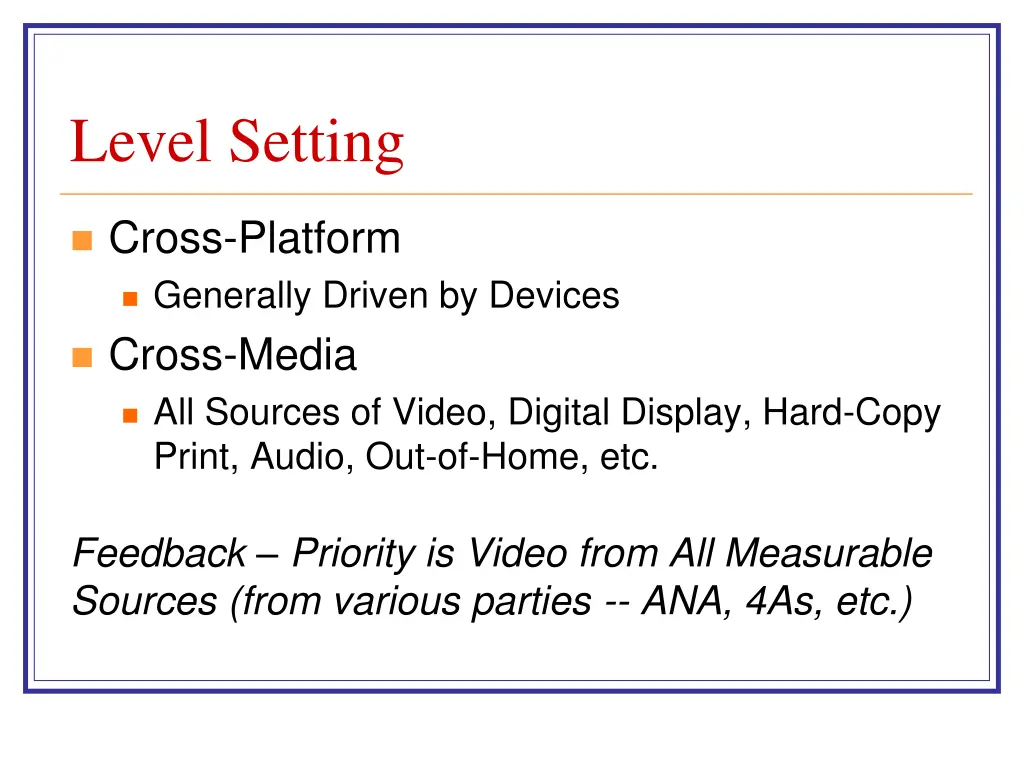 level setting