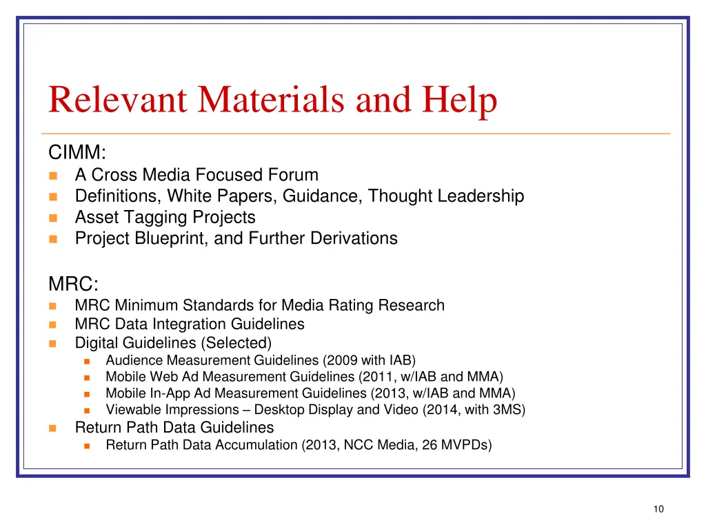 relevant materials and help