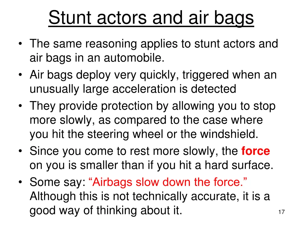 stunt actors and air bags